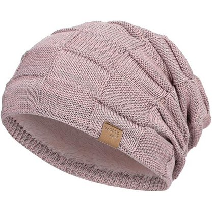 Slouchy Knitted Beanie - Luca-Pink-Nora Luxe