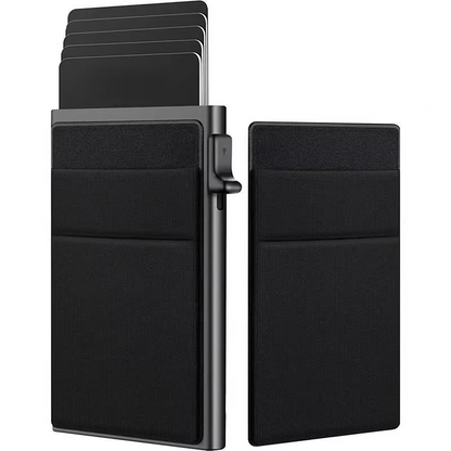 SMART RFID CREDIT CARD HOLDER - THIN MINI METAL WALLET FOR MEN-Black-Nora Luxe