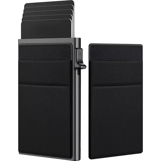SMART RFID CREDIT CARD HOLDER - THIN MINI METAL WALLET FOR MEN-Black-Nora Luxe