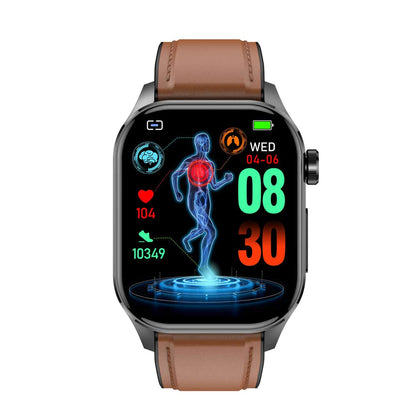 Smartwatch with ECG, Blood Sugar and Blood Pressure Monitoring - HealthSync-Blue-Nora Luxe