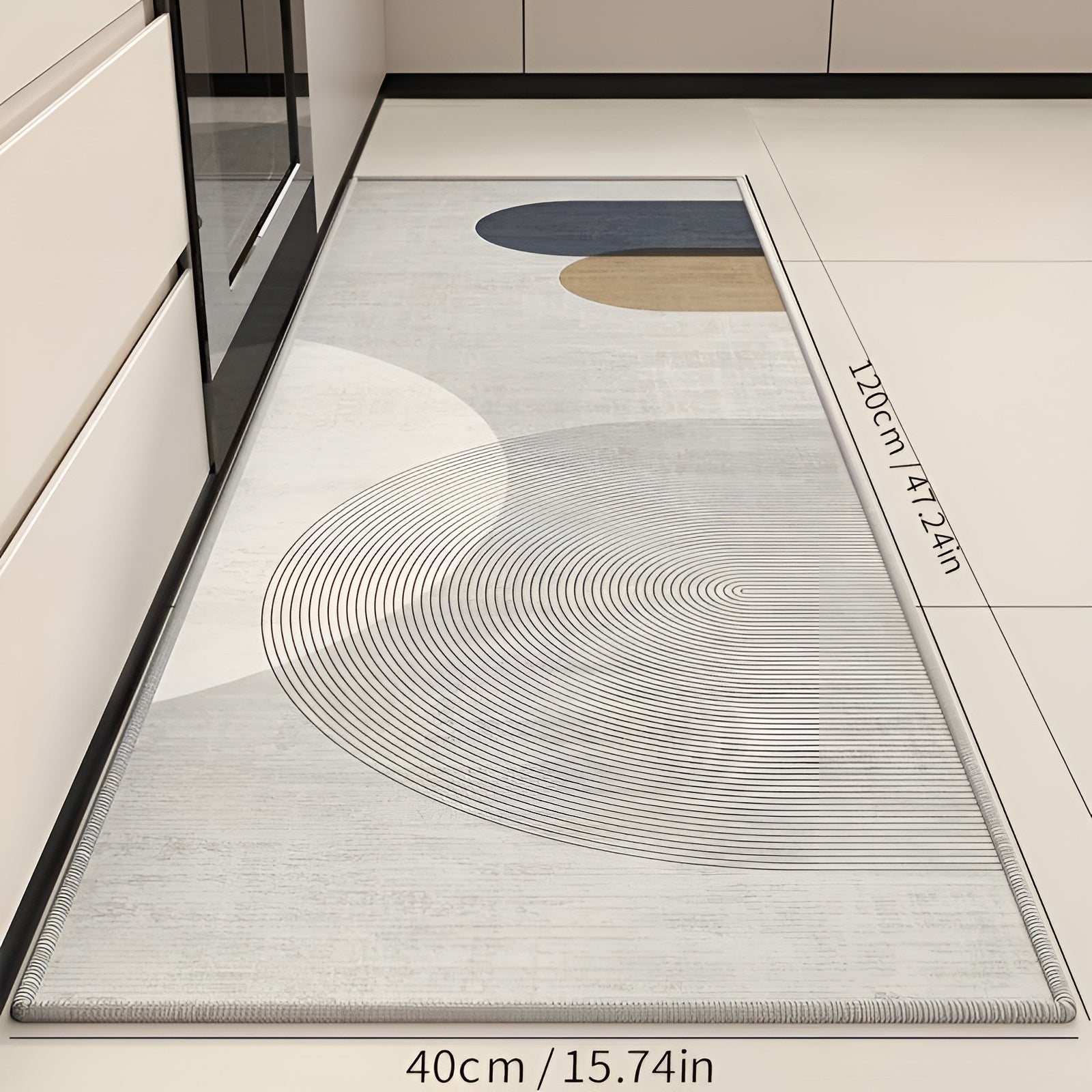Soft and Comfortable Kitchen Mat - VelvetStep-Liberty-15.74" x 47.24"-Nora Luxe