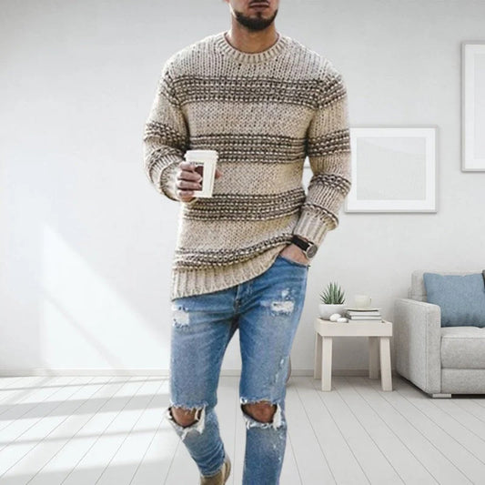 Soft and Comfortable Men's Sweater - Finn-Khaki-S-Nora Luxe