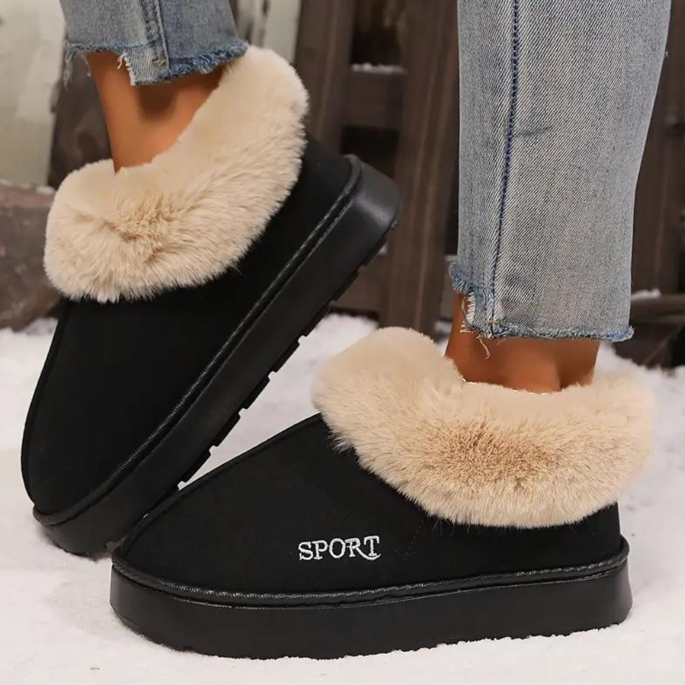 Soft and Warm Ladies Slippers - Nova-Black-3-Nora Luxe