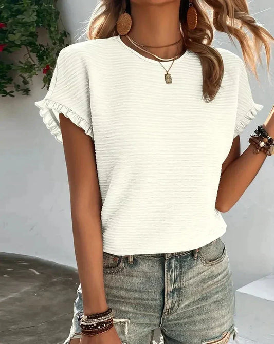 Soft Cotton Ladies T-shirt – Élodie-White-S-State of Style