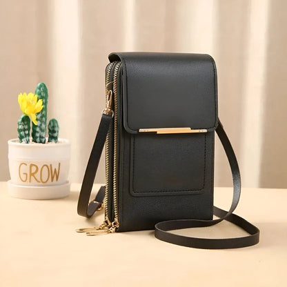 Soft Leather Shoulder Bag with Anti-Theft Protection - SafeTouch-Black-Nora Luxe