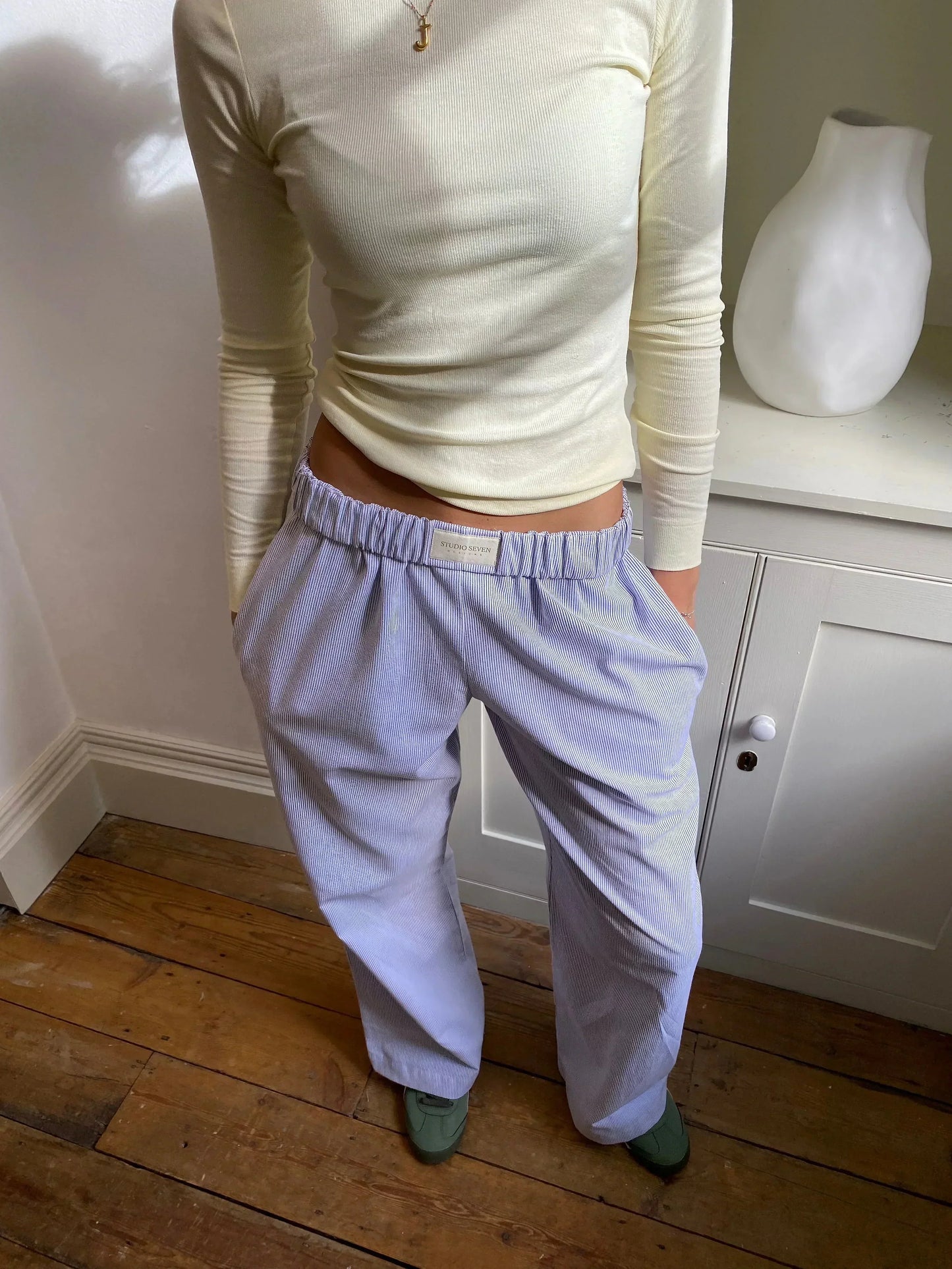 Soft Organic Cotton Lounge Trousers – Sienna-Dark blue-XS-Nora Luxe