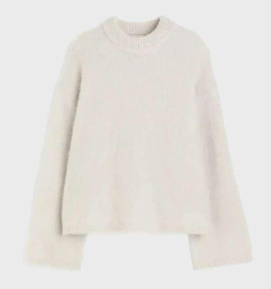 Soft Plain Mohair Women's Sweater - Liv-Apricot-S-Nora Luxe