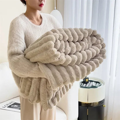 Soft Plush Maxi Blanket - LuxuraWrap-Cream-47.2 × 78.7 in-Nora Luxe
