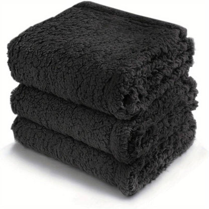 Soft Puppy Blanket - SnuggleFur Fleece-Black-31.49x39.37inches-Nora Luxe