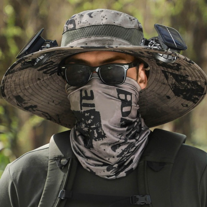 Solar energy hat with fan and UV protection - SolarCool™ VentiHat-Black-The Livary