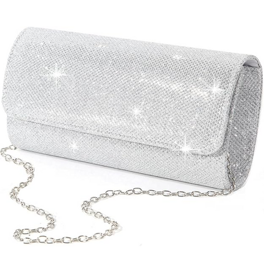 Sparkle Clutch – Ramona-Silver-Nora Luxe