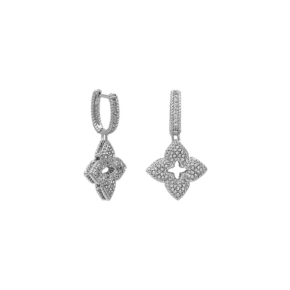 Sparkling Flower Earrings - Florabelle-Silver-Nora Luxe
