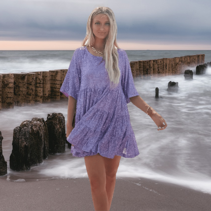 Sparkling sequin party dress – Luna-Purple-S-Nora Luxe