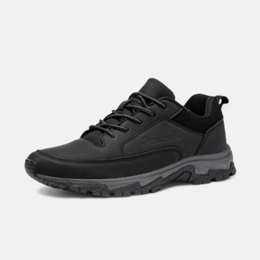 Sporty Leather Laced Shoes for Men - Liam-Black-5.5-Nora Luxe