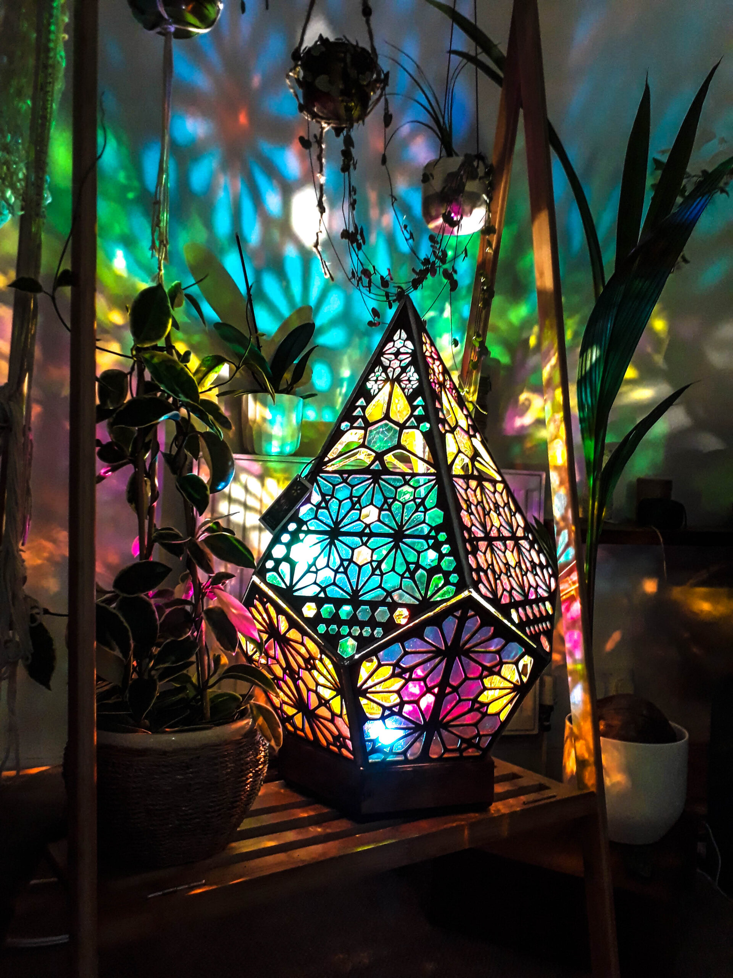 Stained Glass Style LED Table Lamp - LumiAura-Nora Luxe