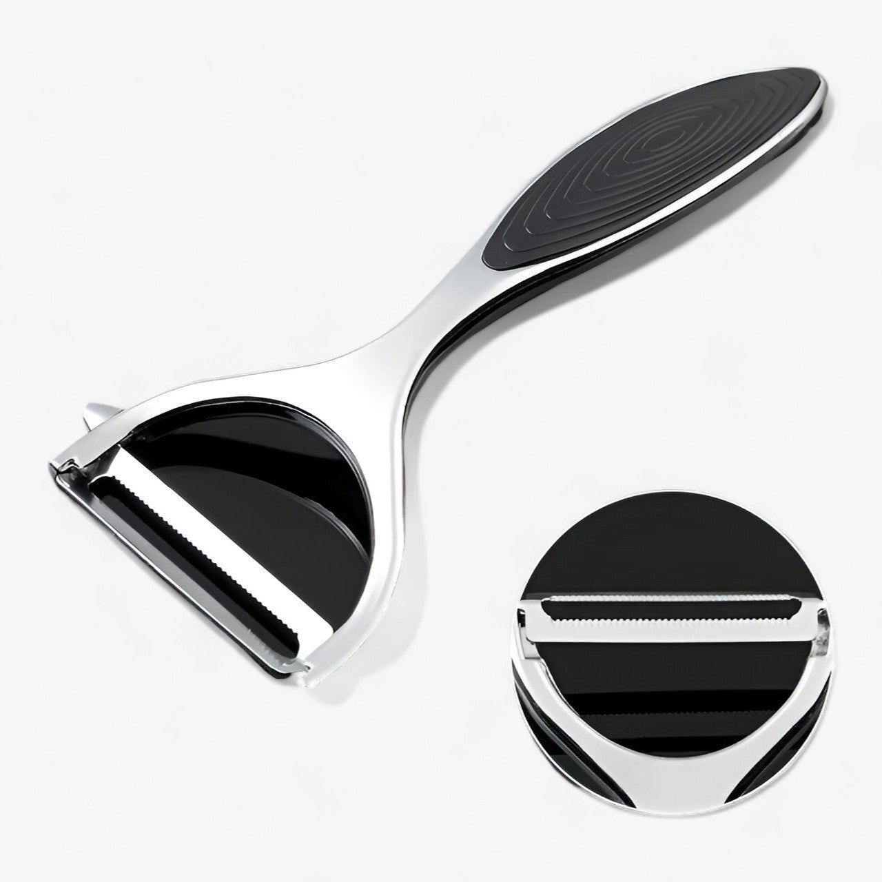 Stainless Steel Peeler - ProPeeler-Black serrated-Nora Luxe
