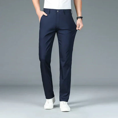 Straight Leg Trousers - Thijs-Dark Blue-29-Nora Luxe