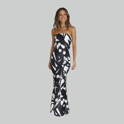 Strapless Maxi Dress with Airy Fit – Jade-Black-S-State of Style