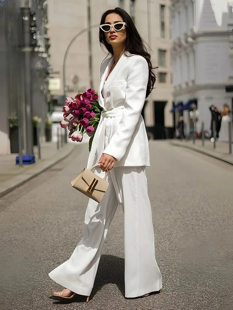 Stylish 2-Piece Women's Suit - Lena-White-XS-Nora Luxe