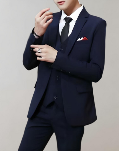 Stylish 3-Piece Men's Suit - Tobias-Black-S-Nora Luxe