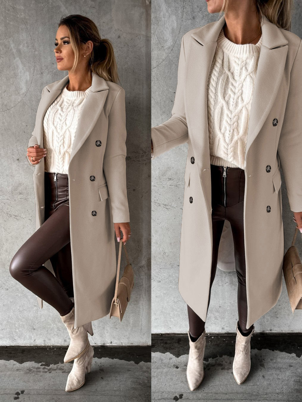Stylish and Comfortable Ladies' Coat - Vivienne-Pink-S-Nora Luxe