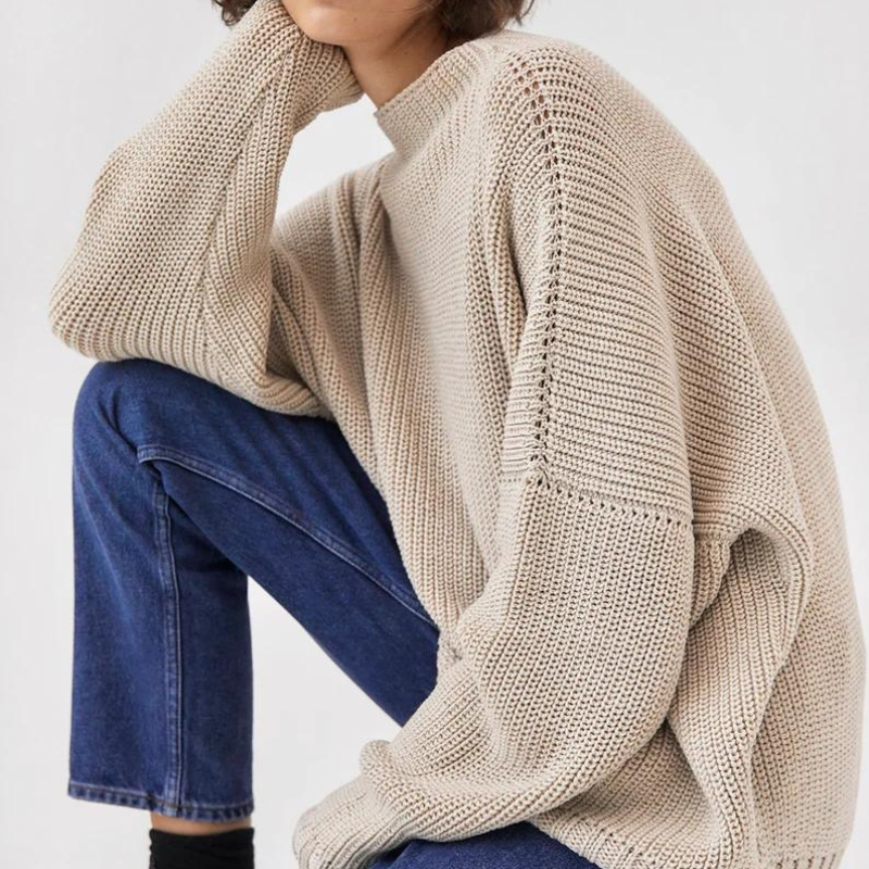 Stylish and Comfortable Women's Sweater - Lilac-Khaki-S-Nora Luxe