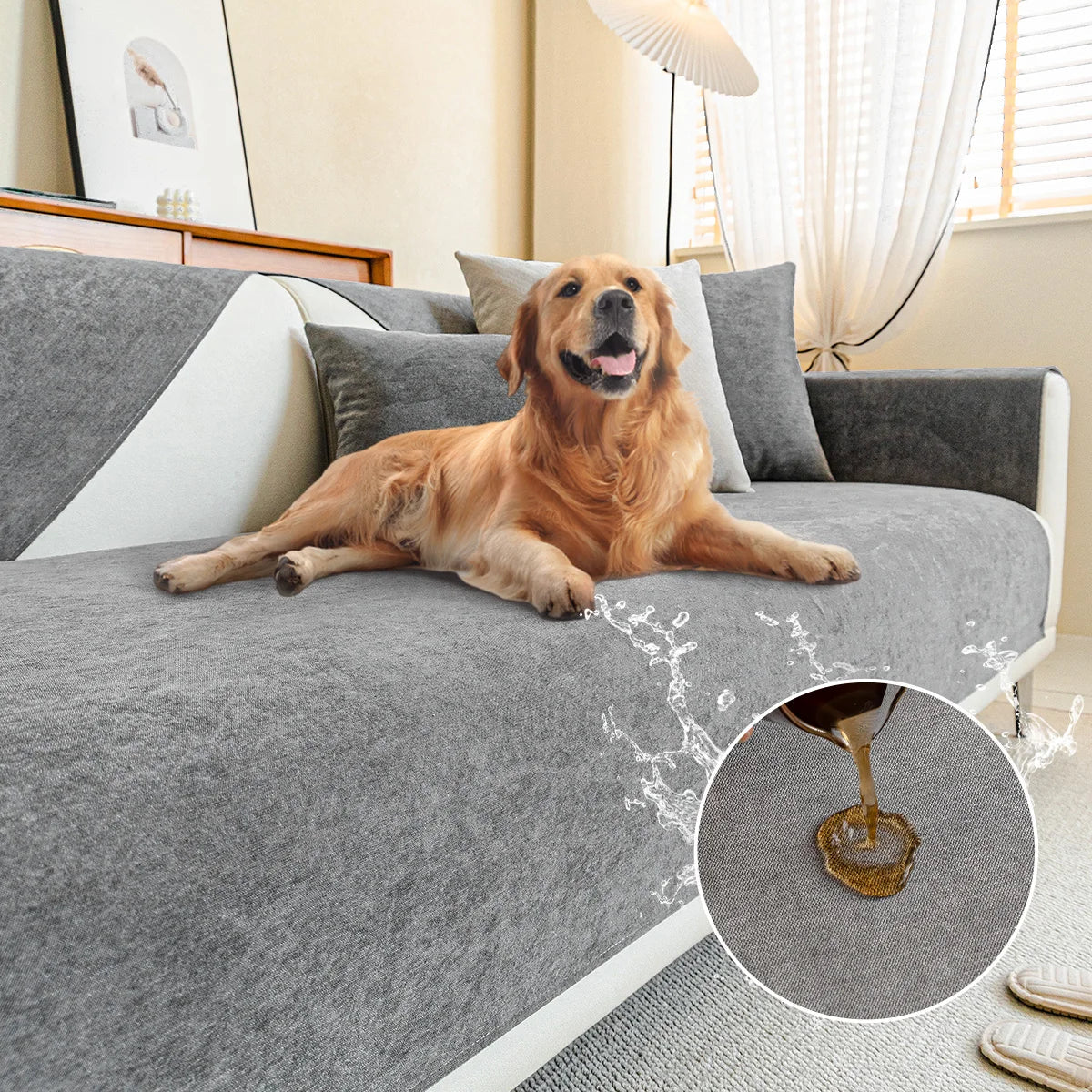 Stylish and Sustainable Anti-Scratch Sofa Cover - Bobby-Gray-27.56 * 27.56 inches-Nora Luxe