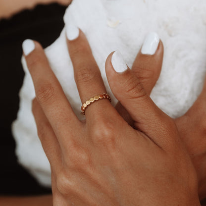 Stylish Beaded Ring - Elina-5-Gold-Nora Luxe