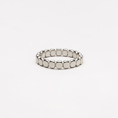 Stylish Beaded Ring - Elina-5-Silver-Nora Luxe