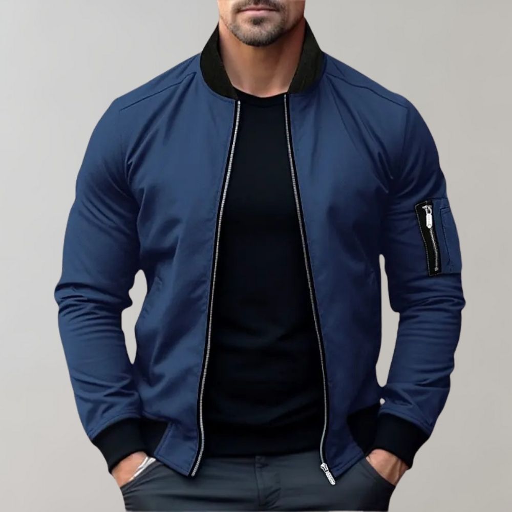 Stylish Bomber Jacket for Men - Rafa-Blue-M-Nora Luxe