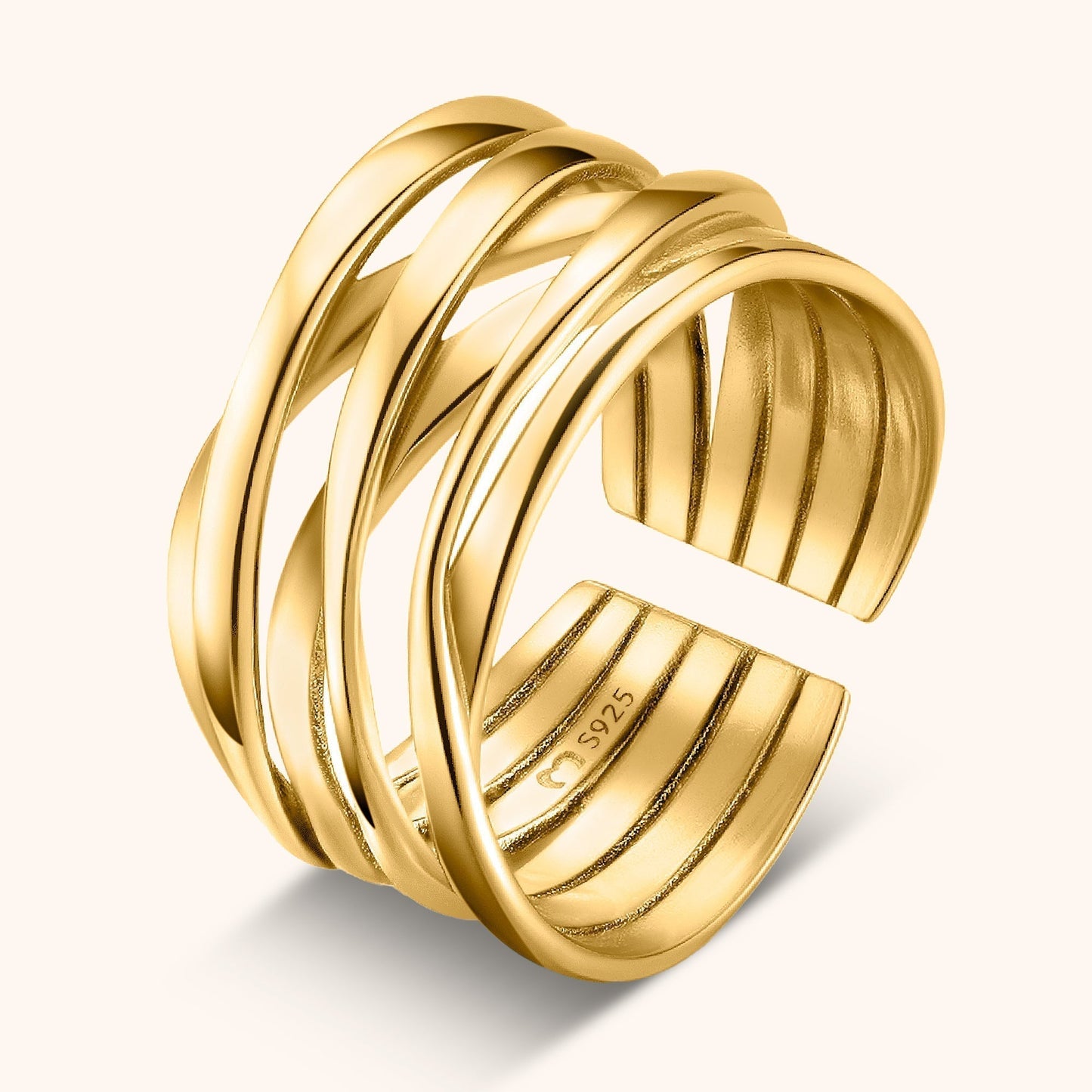 Stylish Branched Ring - Nora-Gold-Nora Luxe