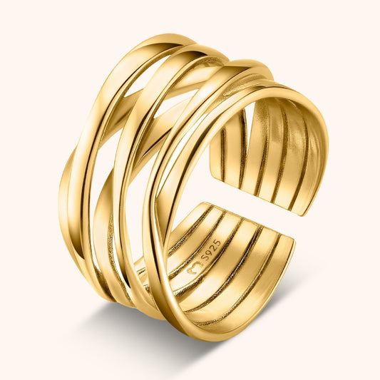 Stylish Branched Ring - Nora-Gold-Nora Luxe