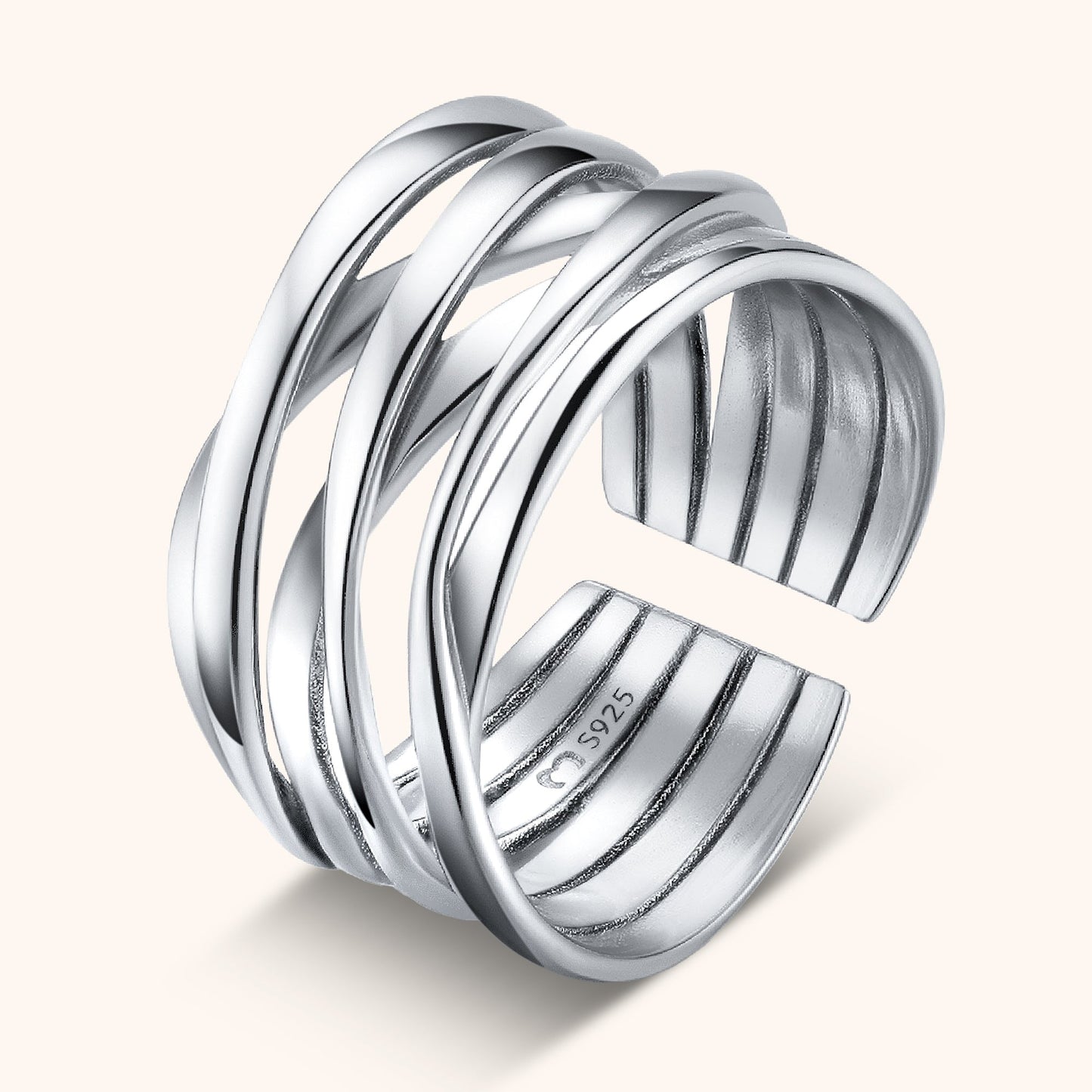 Stylish Branched Ring - Nora-Silver-Nora Luxe