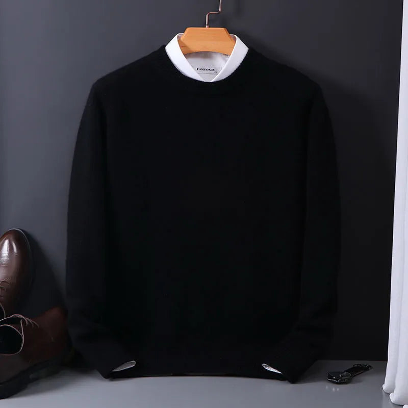 Stylish Cashmere Men's Sweater - Theo-Black-M-Nora Luxe