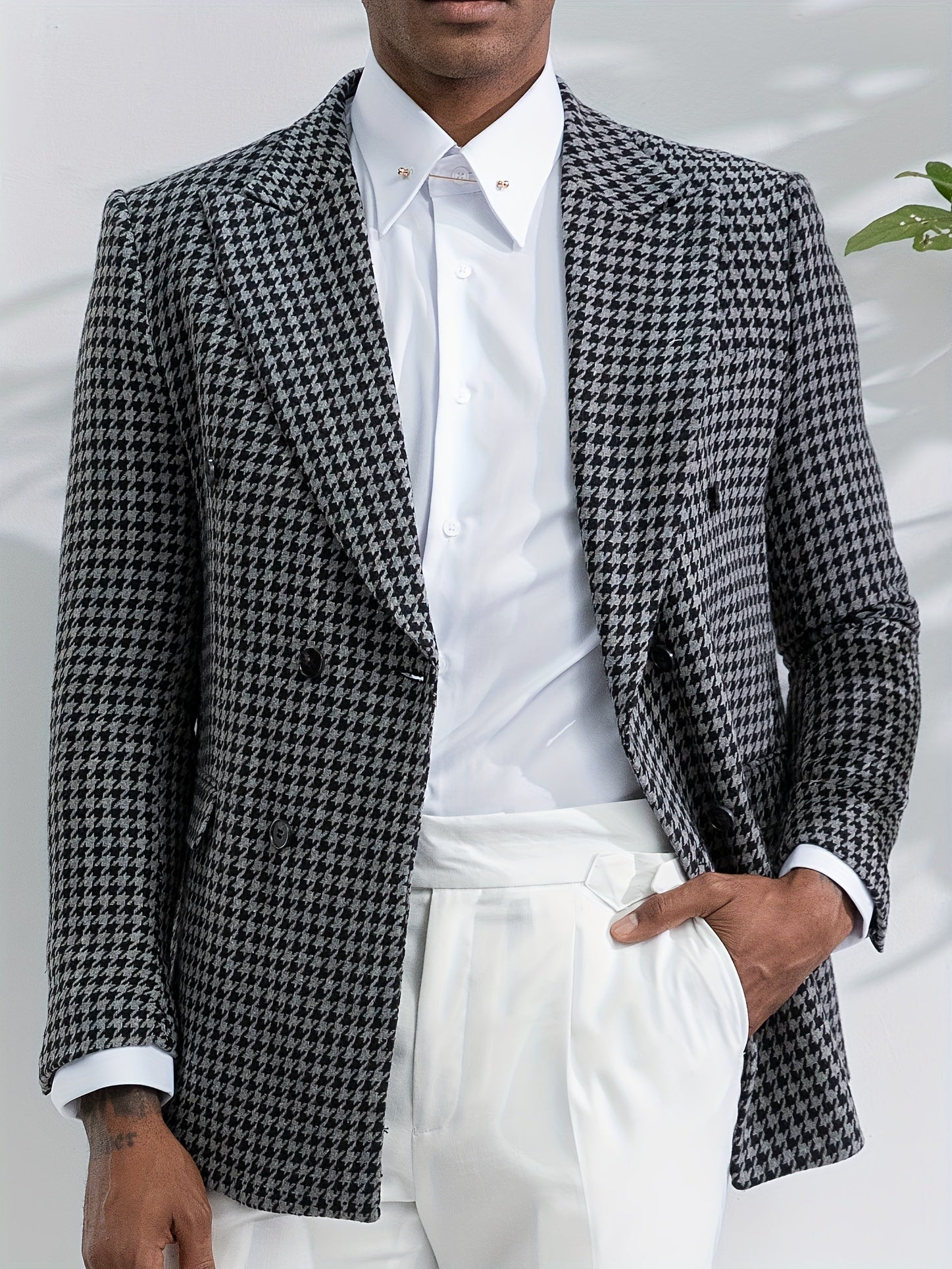 Stylish Checked Men's Blazer - Oliver-S-Nora Luxe