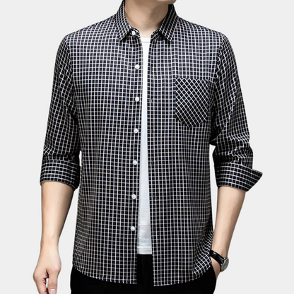 Stylish Checked Men's Shirt - Lucas-S-Nora Luxe