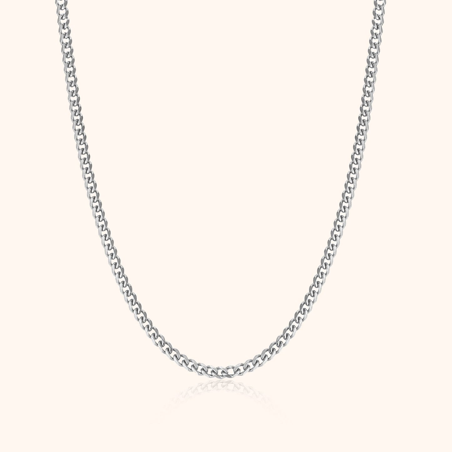 Stylish Cuban Link Necklace - Noah-Silver-0.12 in-Nora Luxe
