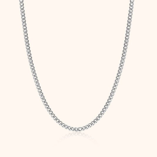 Stylish Cuban Link Necklace - Noah-Silver-0.12 in-Nora Luxe
