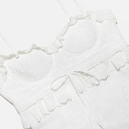 Stylish Embroidered Camisole Maxi Dress in White - Alina-XS-Nora Luxe