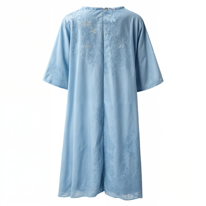 Stylish Floral A-Line Dress with Waistcoat for Women – Miray-Blue Star-M-Nora Luxe