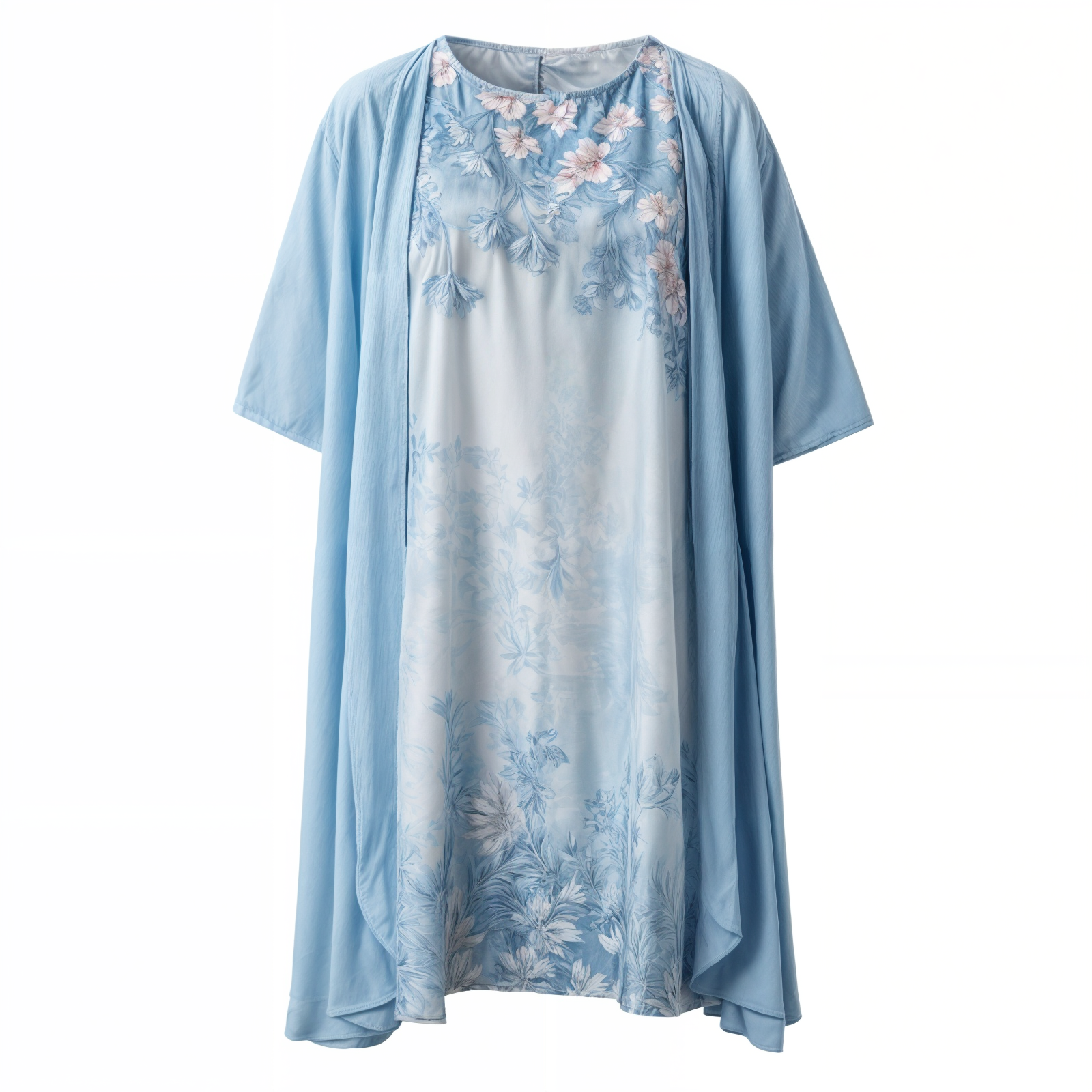 Stylish Floral A-Line Dress with Waistcoat for Women – Miray-Blue Star-M-Nora Luxe