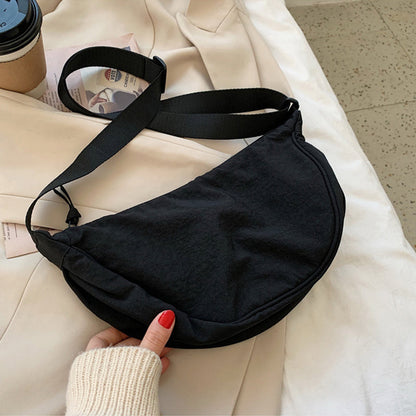 Stylish Half Moon Crossbody Bag - Luna-Black-Nora Luxe