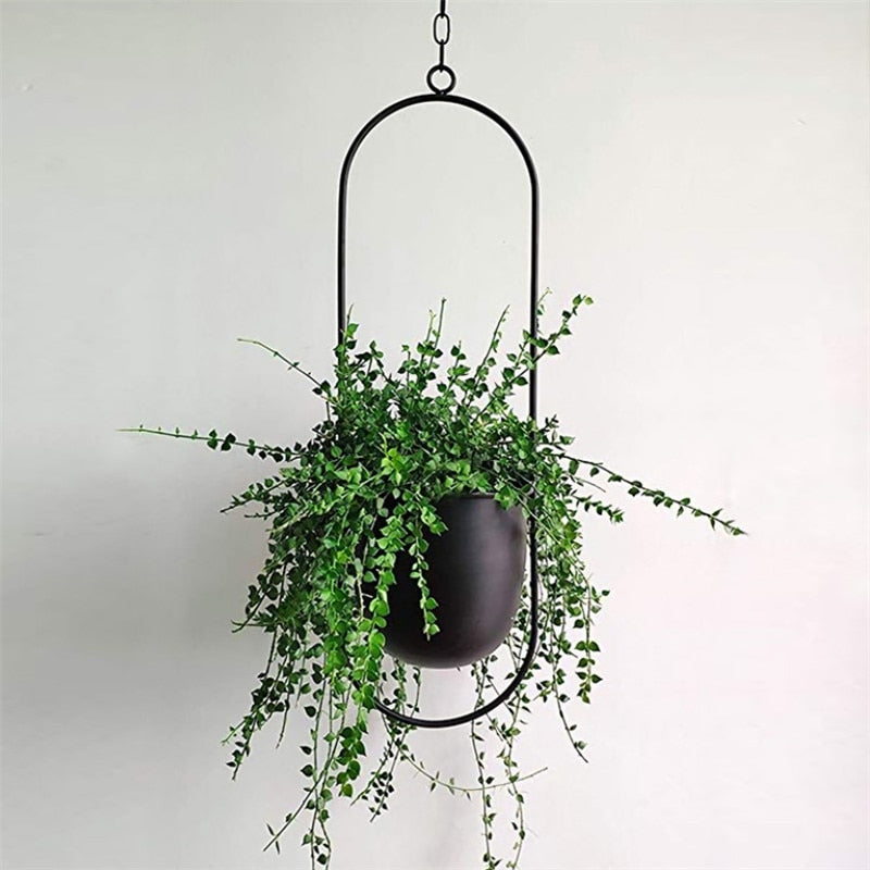Stylish Indoor and Outdoor Plant Hanger - LeafLuxe-Round-Gold-Nora Luxe