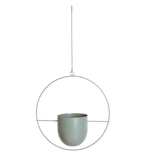 Stylish Indoor and Outdoor Plant Hanger - LeafLuxe-Round-Gray-Nora Luxe