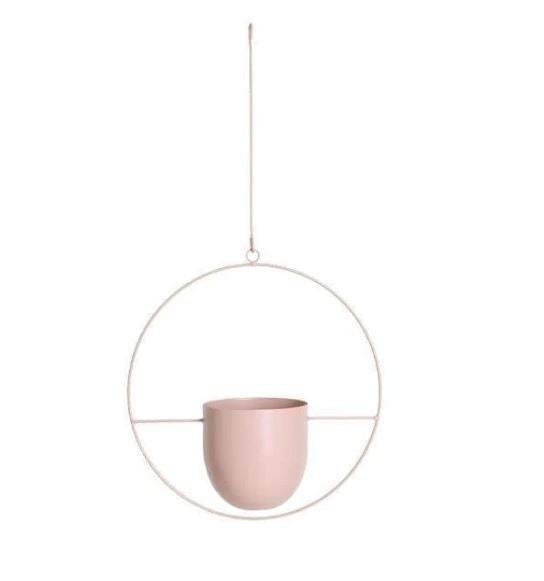 Stylish Indoor and Outdoor Plant Hanger - LeafLuxe-Round-Pink-Nora Luxe