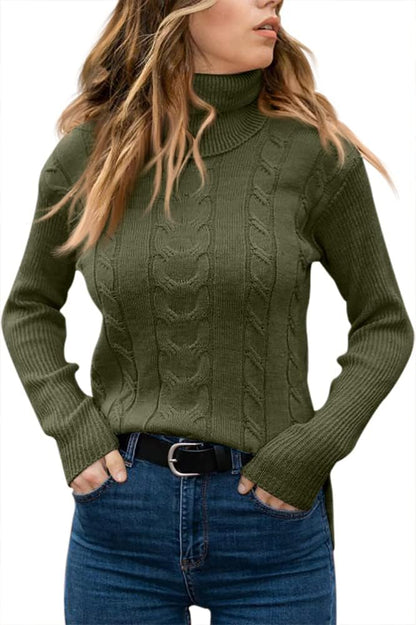 Stylish Knitted Women's Turtleneck - Denise-Apricot-S-Nora Luxe