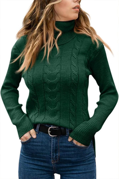 Stylish Knitted Women's Turtleneck - Denise-Apricot-S-Nora Luxe