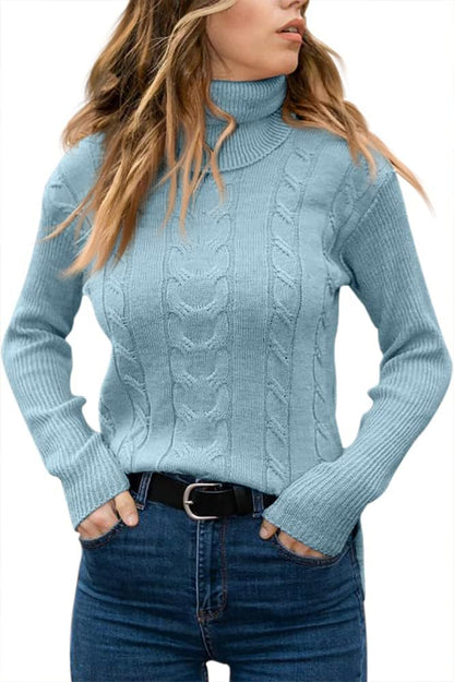 Stylish Knitted Women's Turtleneck - Denise-Apricot-S-Nora Luxe