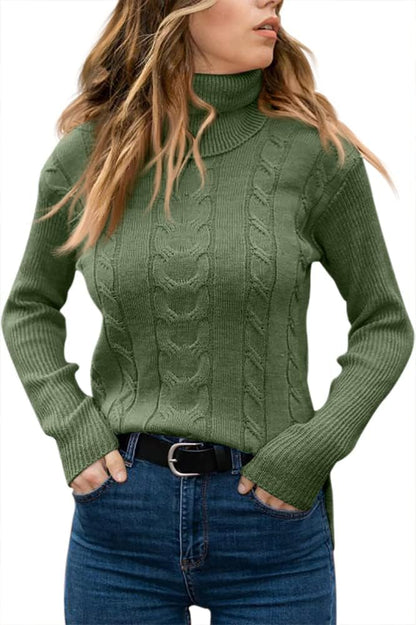 Stylish Knitted Women's Turtleneck - Denise-Apricot-S-Nora Luxe