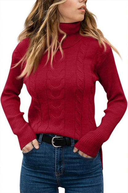 Stylish Knitted Women's Turtleneck - Denise-Apricot-S-Nora Luxe